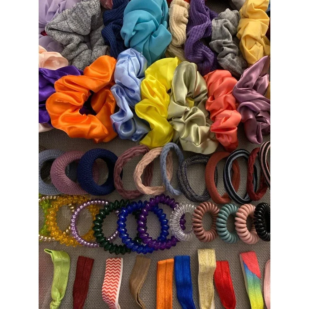 Hair Scrunchie Tie Neutral Color Assorted Bundle Set of 75